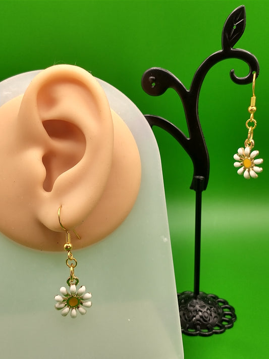 Daisy Flower: French Hook Earrings