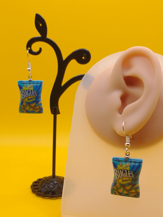 Bugles Ranch Flavored Corn Chips Inspired: French Hook Earrings