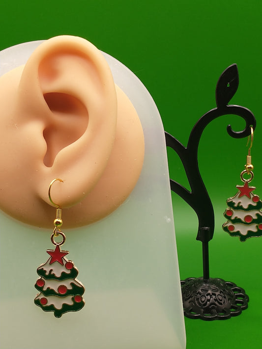 Christmas Tree: French Hook Earrings