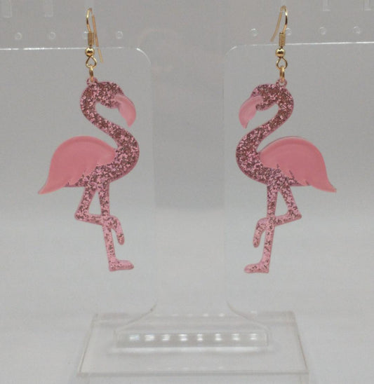 Flamingo: French Hook Earrings
