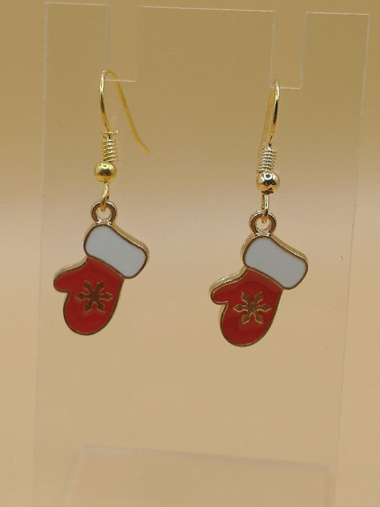 Christmas Mittens: French Hook Earrings