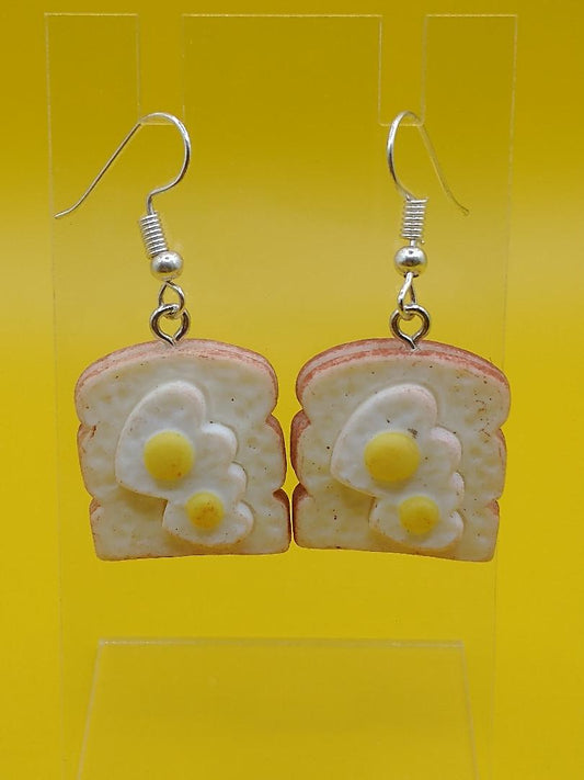 Eggs and Toast Breakfast: French Hook Earrings